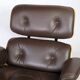 Fauteuil lounge Charles Eames en cuir marron et noyer clair