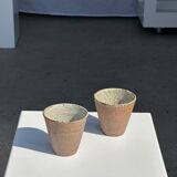 Lot de 2 tasses / mug en céramique indonésienne (mat brun)