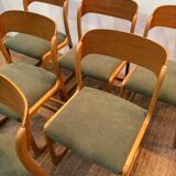 Set of 6 fully restored Baumann flat sled chairs