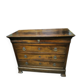 Louis Philippe period chest of drawers in solid walnut