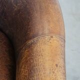 Sheep leather club chair finished with decorative nails