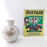 Vase en céramique ivoire et détails floraux marron par Rosenthal, Italie
