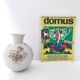 Ivory Ceramic Vase with Brown Floral Details by Rosenthal, Italy