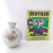 Vase en céramique ivoire et détails floraux marron par Rosenthal, Italie