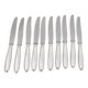 Christofle Rubans, 10 silver-plated table knives, in excellent condition.