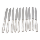 Christofle Rubans, 10 silver-plated table knives, in excellent condition.