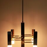 Sciolari chandelier, 5 square lights, 1970