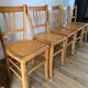 Set of 5 Luterma light blond wood bistro chairs from the 50s