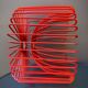 Coupe à fruit design metal rouge