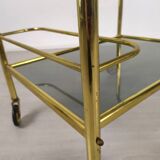 Brass rolling bar trolley