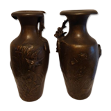 2 vases, Art Nouveau, Spelter 1834/1917