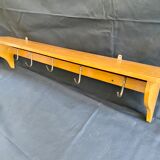 Kitchen shelf French artisanal work vintage 60s solid oak and copper