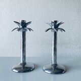 Pair of palm tree candlesticks