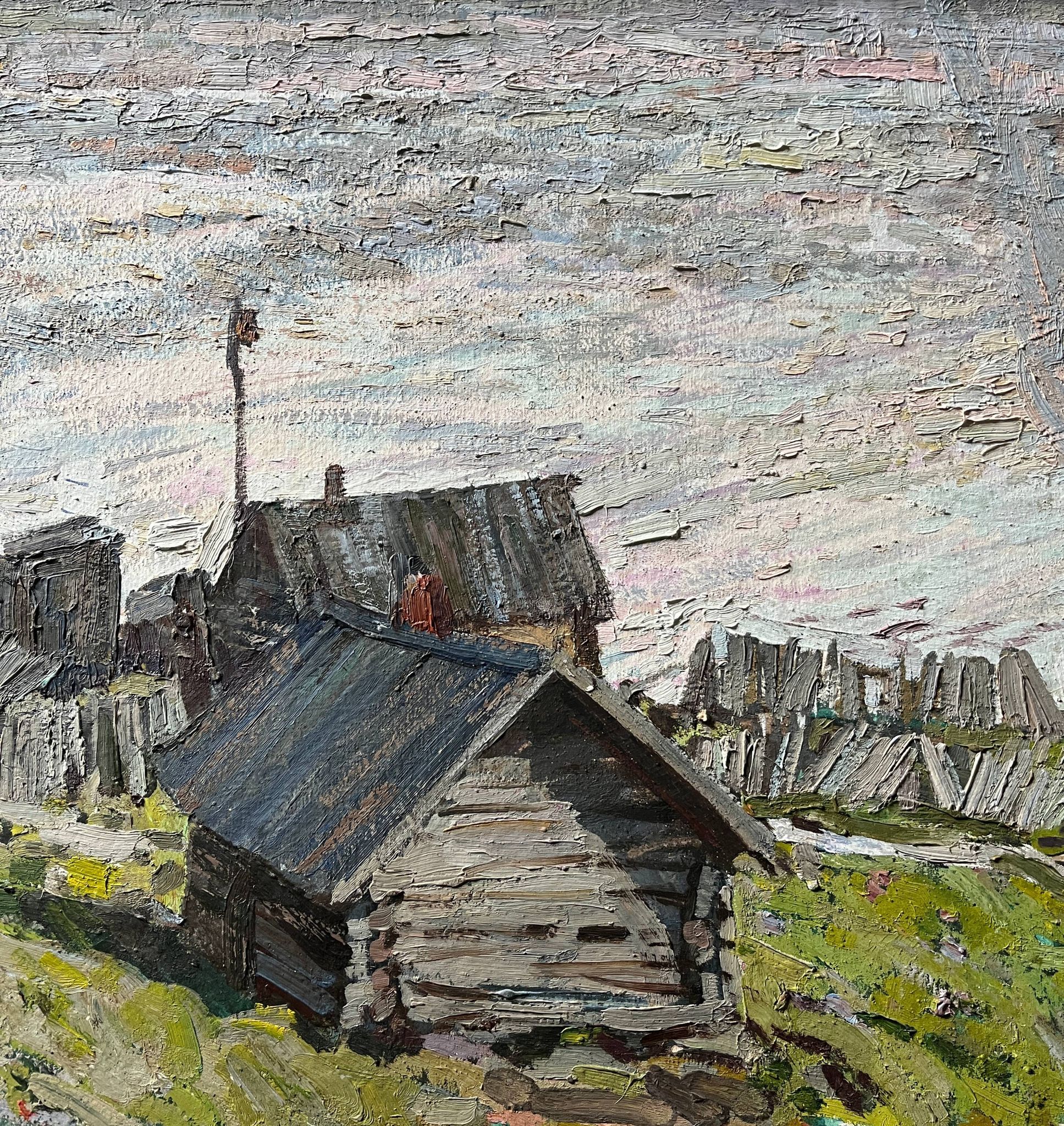 HSP painting "Landscape near Moscow" ec. Russian Pietr Syssoiev (1929 - 2001)