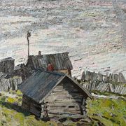 HSP painting "Landscape near Moscow" ec. Russian Pietr Syssoiev (1929 - 2001)