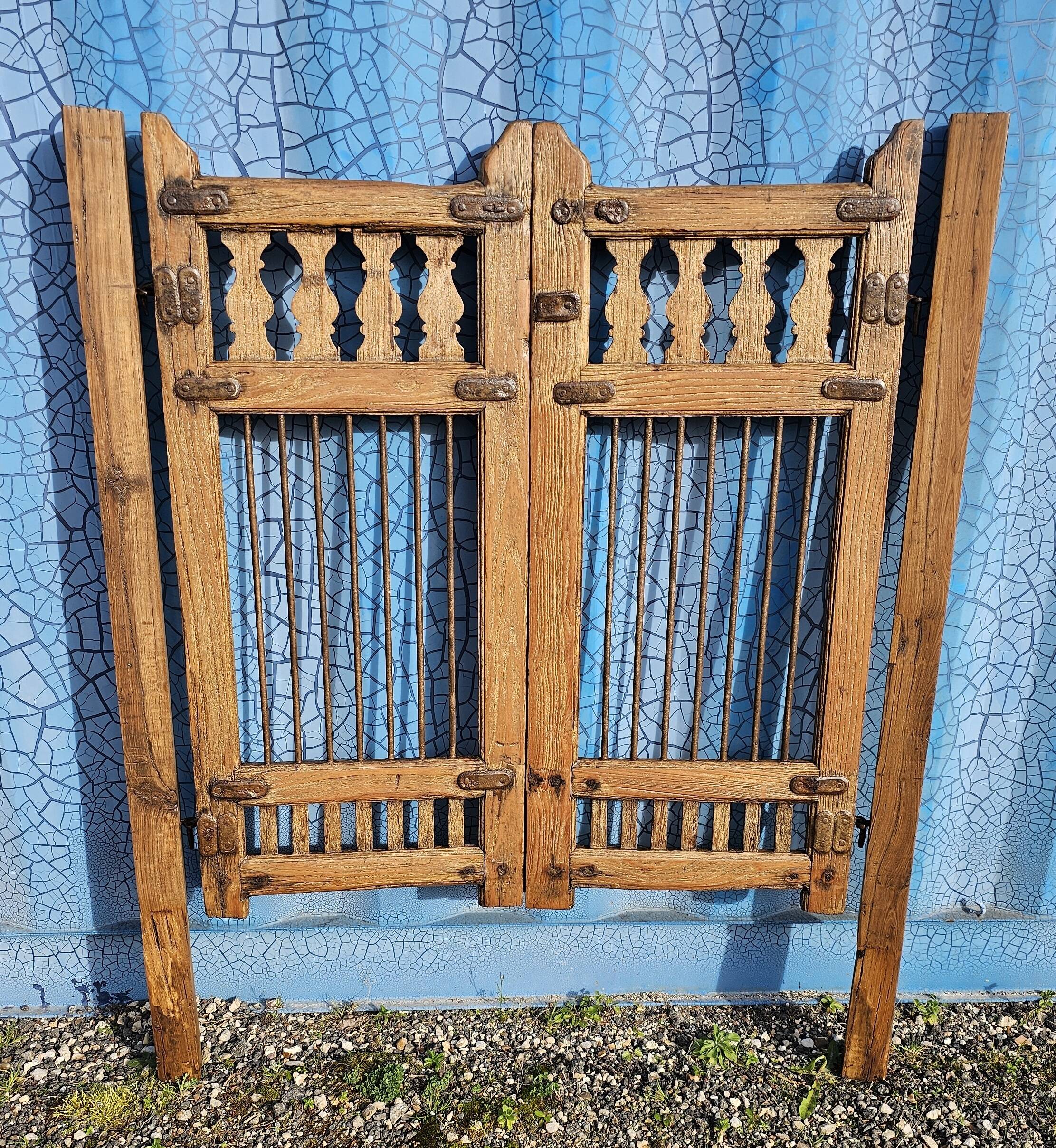 Old garden gate in solid teak