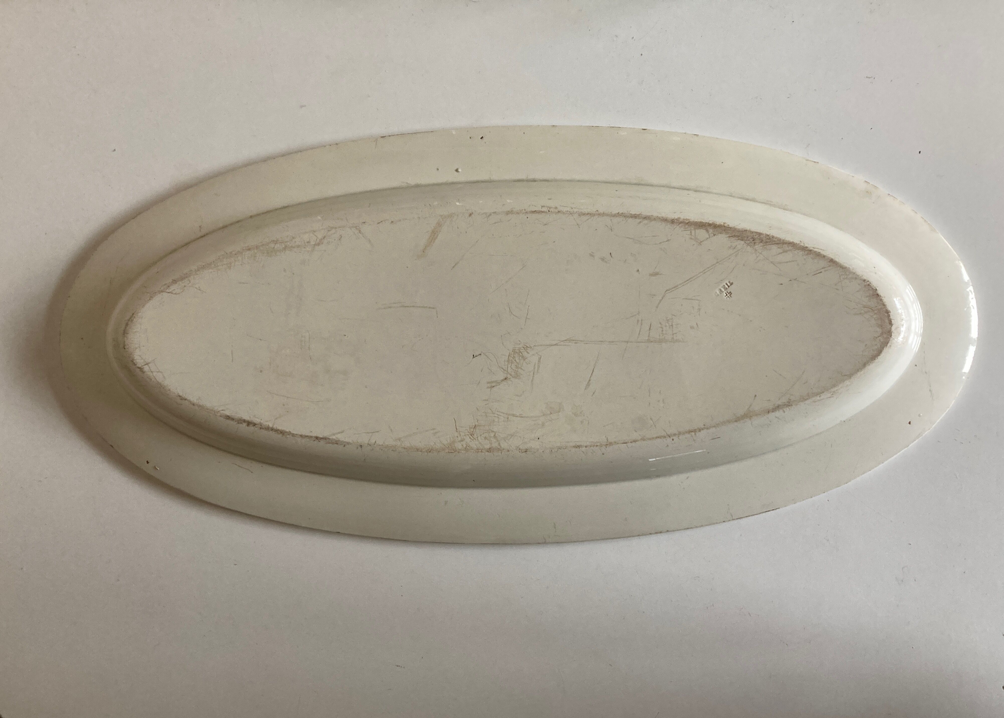 Dish Creil Directoire 1806 fine earthenware XXL