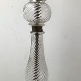 Glass lamp foot and wrought iron