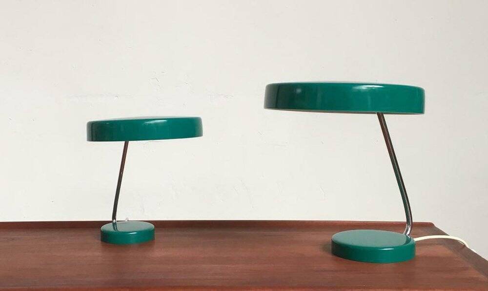 Mid-Century German Minimalist 6658 Table Lamps from Kaiser Idell / Kaiser Leuchten, 1960s, Set of 2