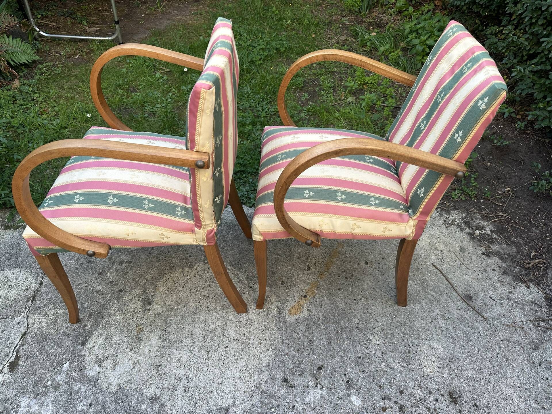 Pair of bridge armchairs from the 1950s – Bent wood