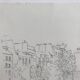 Ink on paper signed by Abdelkader GUERMAZ, Place Georges Pompidou, circa 1977