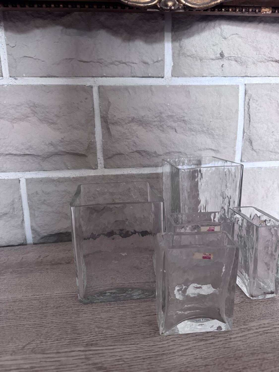 Set de 5 vases vintage en cristal – Cristal Tallin