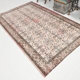 5x9 Shades Of Pink Brown Bordered Classic Wool Vintage Rug, 168x268Cm
