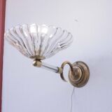 Set of 2 Wall Light Sconces by Barovier & Toso Glass Murano, Italy, 1950