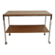 Desserte de bar vintage, années 70 - bois et chrome