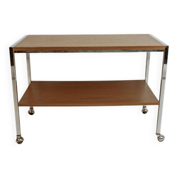 Vintage bar cabinet, 1970s - wood and chrome