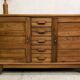 Buffet Sideboard René Gabriel patina 40 50 Vintage Compass Foot