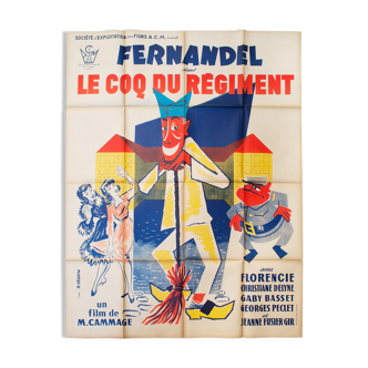 Affiche de cinéma 120x160 cm "Le coq du régiment" Fernandel - Cammage