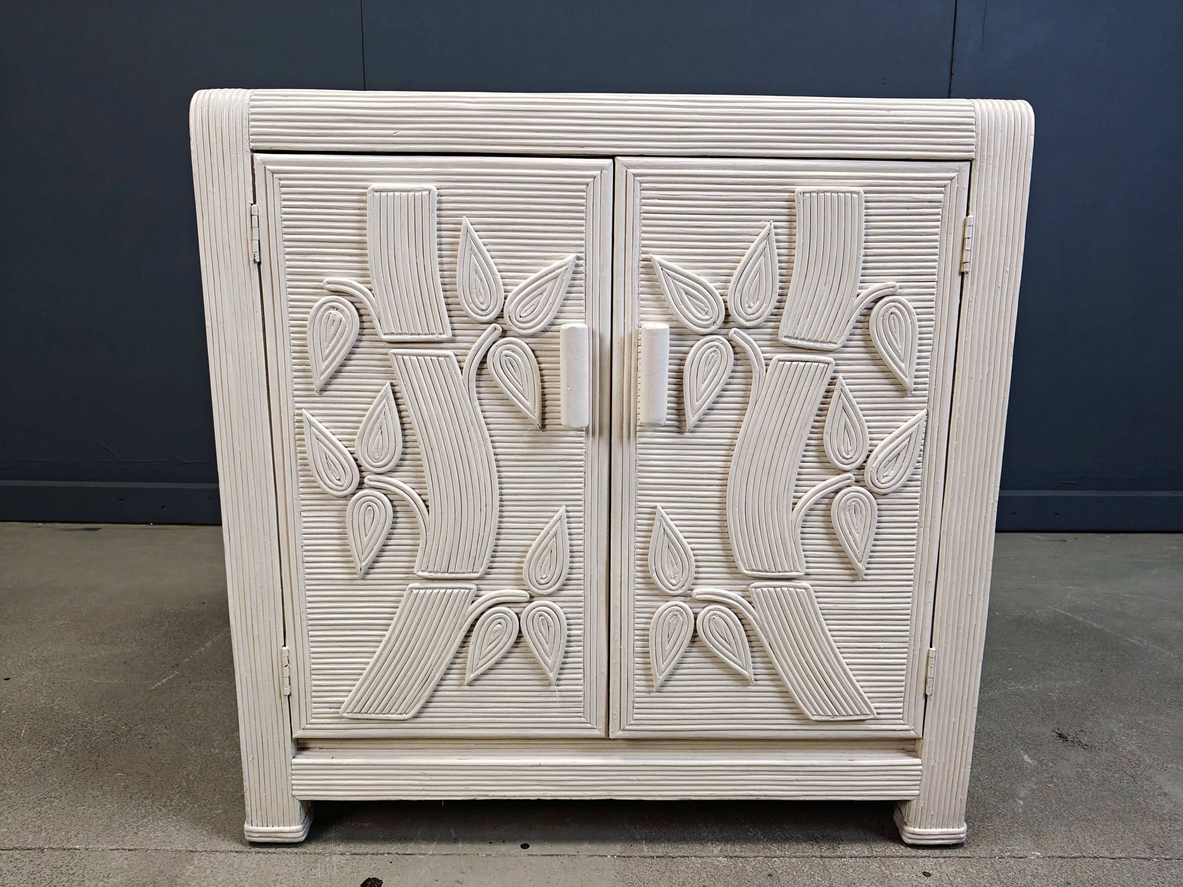 Vintage tropical split reed cabinet, 1970s