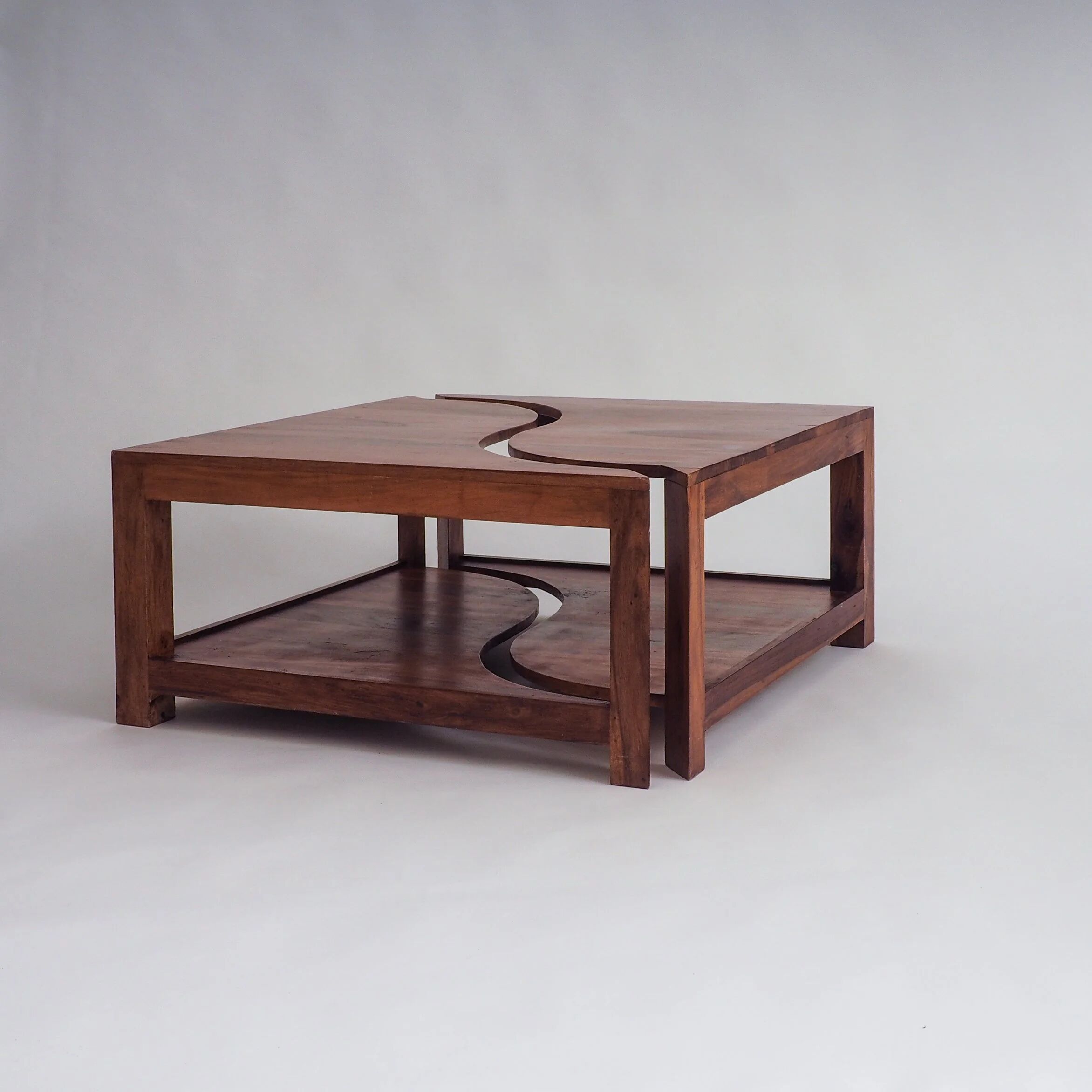 Wooden Yin Yang style coffee table