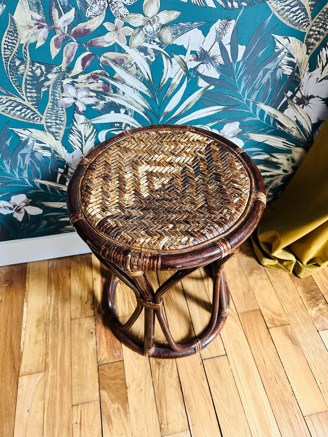Vintage Rattan Stool