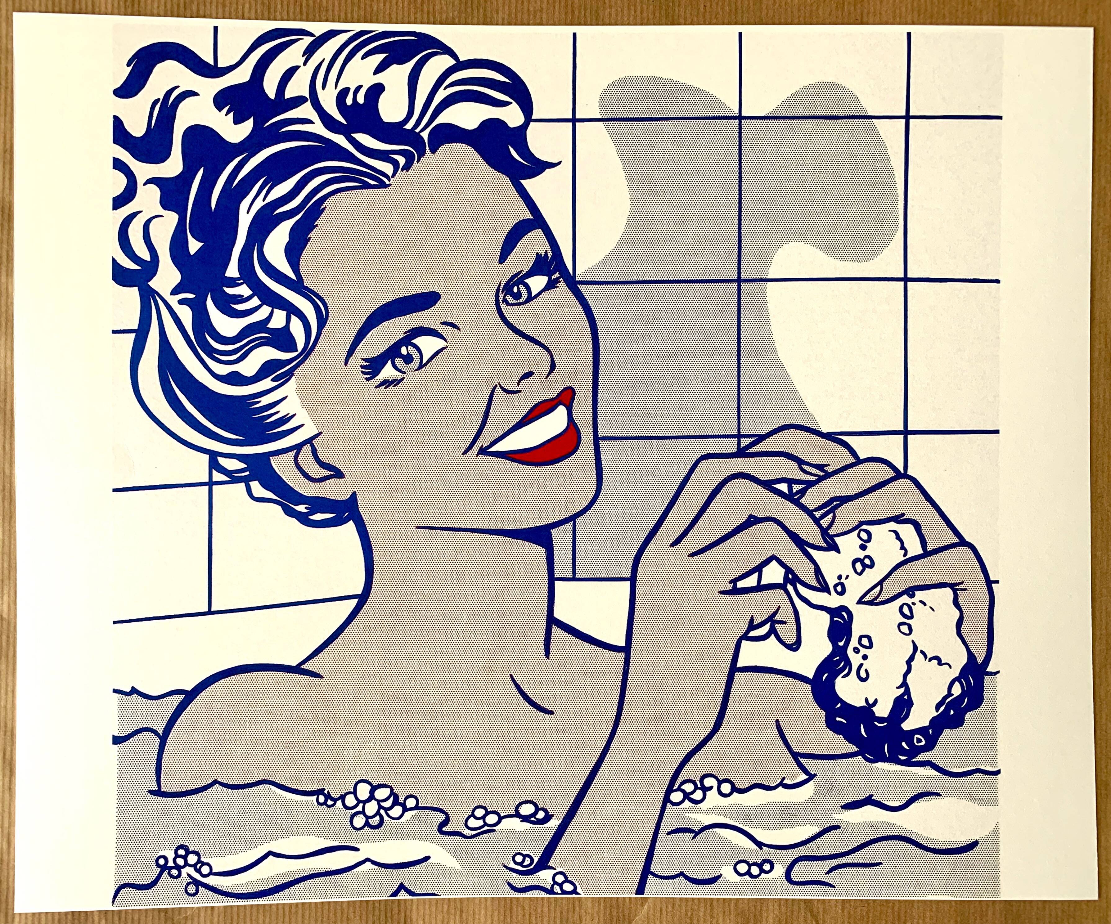 Original pop-art poster, reissue by Roy Lichtenstein "woman in bath 1963"