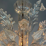 Venetian lustre in colourless Murano glass, 12 light arms, circa 1900