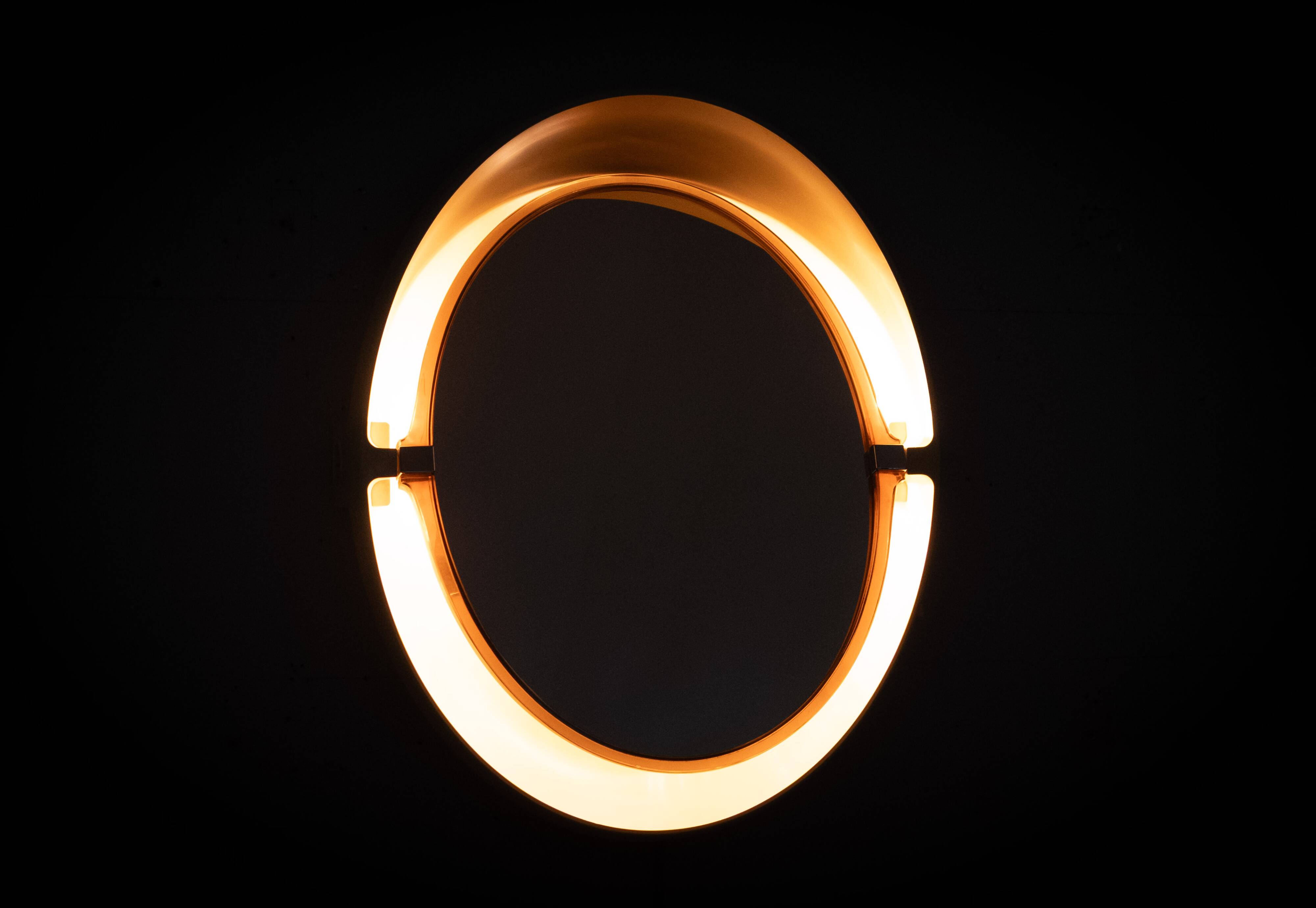 Miroir ovale pivotant Space Ace Allibert, années 1970