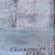HST painting "River walk" 1883 signed Chaussemier for restoration