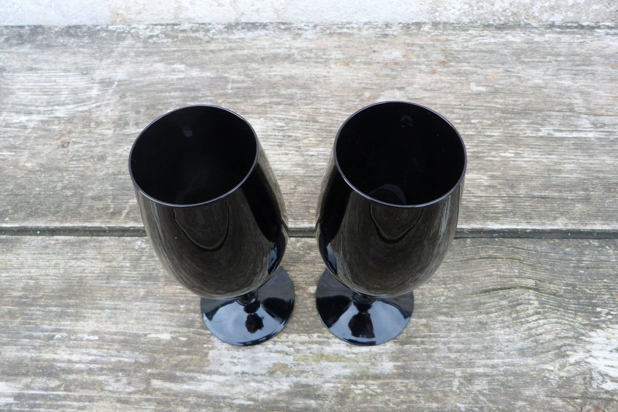 Lot de 2 verres en cristal noir