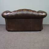 Chesterfield sofa in cowhide leather 2 places