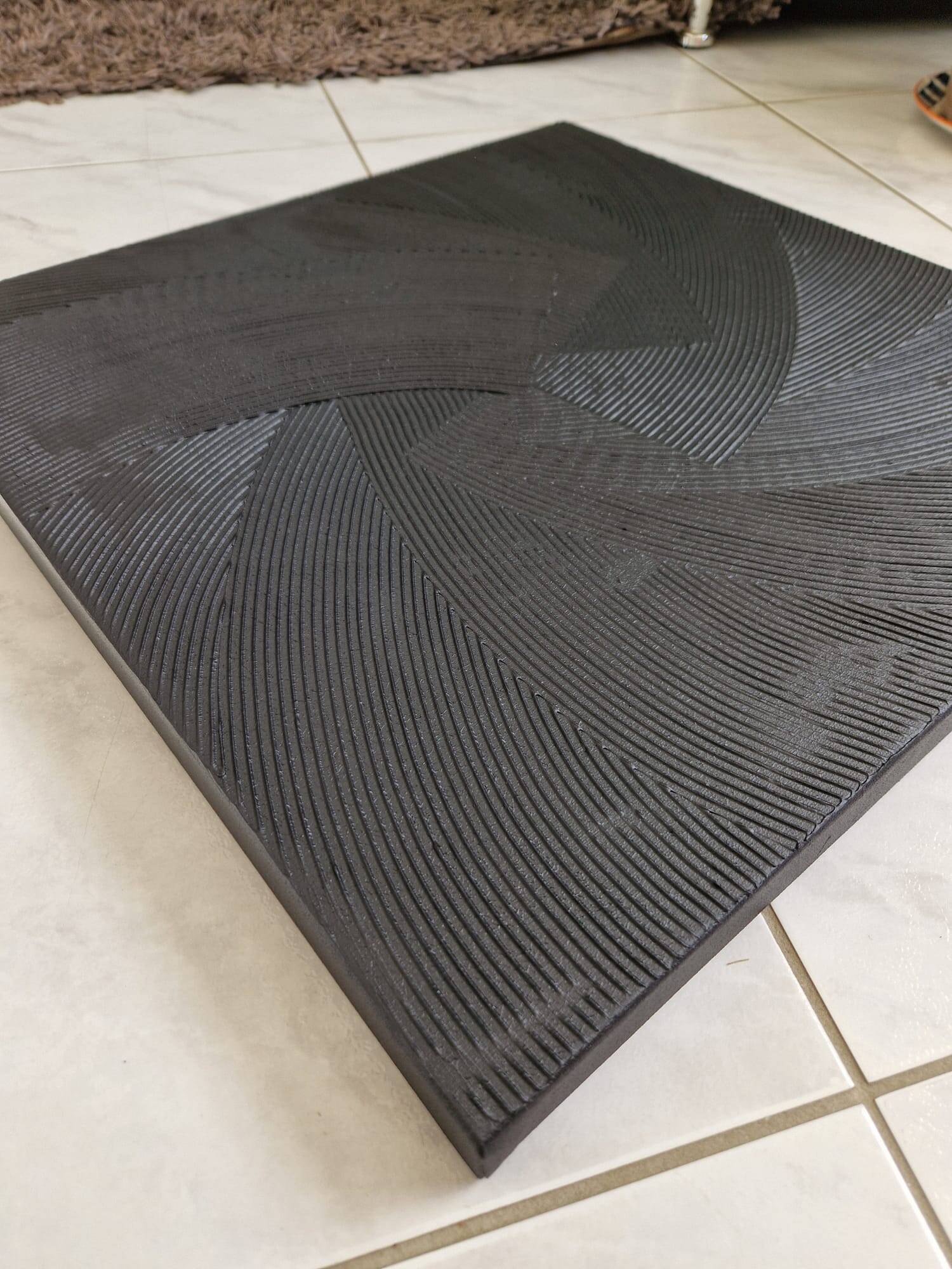 Minimalist monochrome abstract painting in black