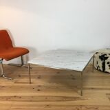 White marble and chrome coffee table, 60s design