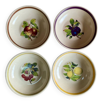 4 assiettes creuses fruits France