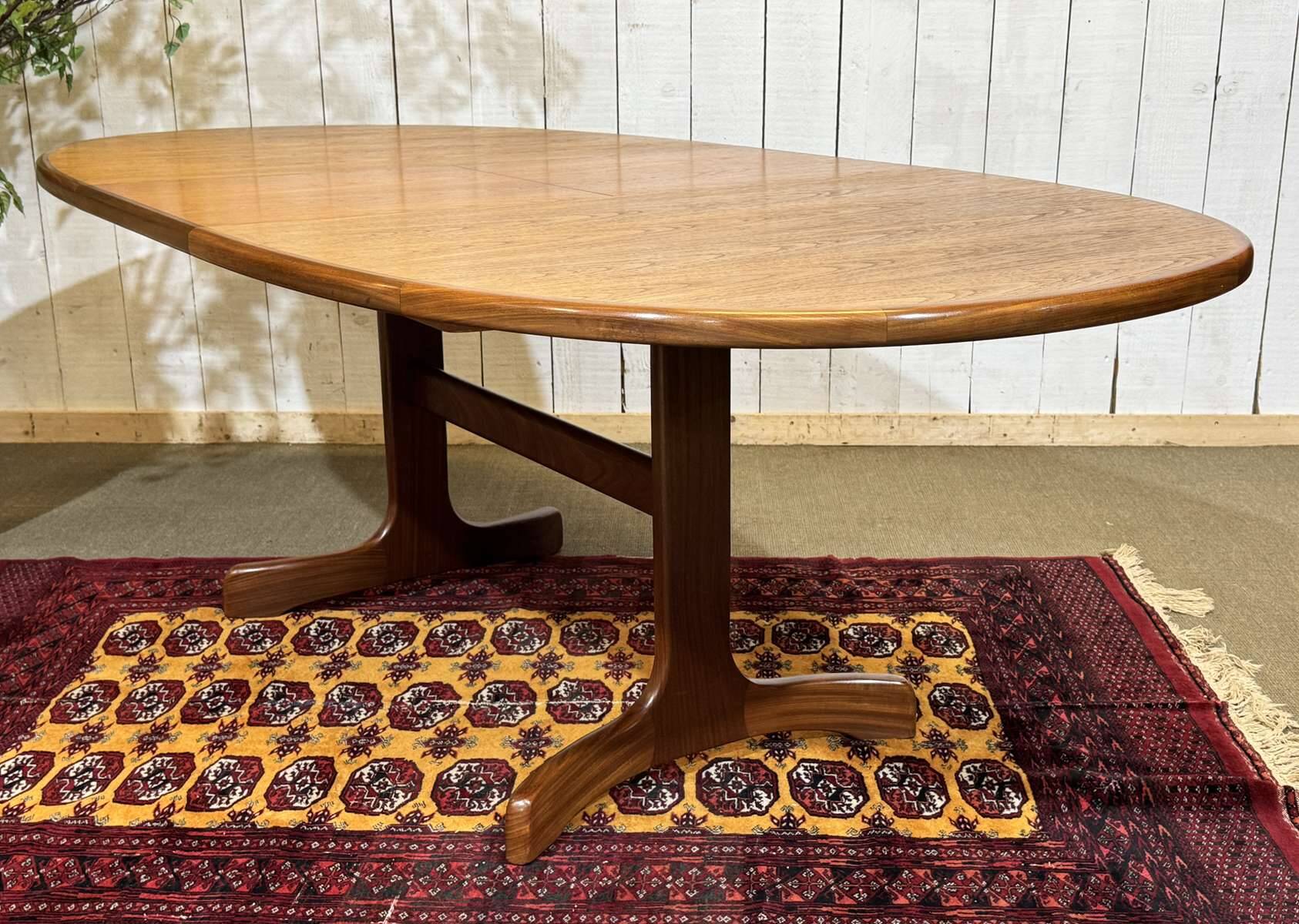 G-Plan oval teak table from the 1970s with a butterfly extension.
