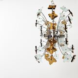 Mid century glass sputnik chandelier, 1970s