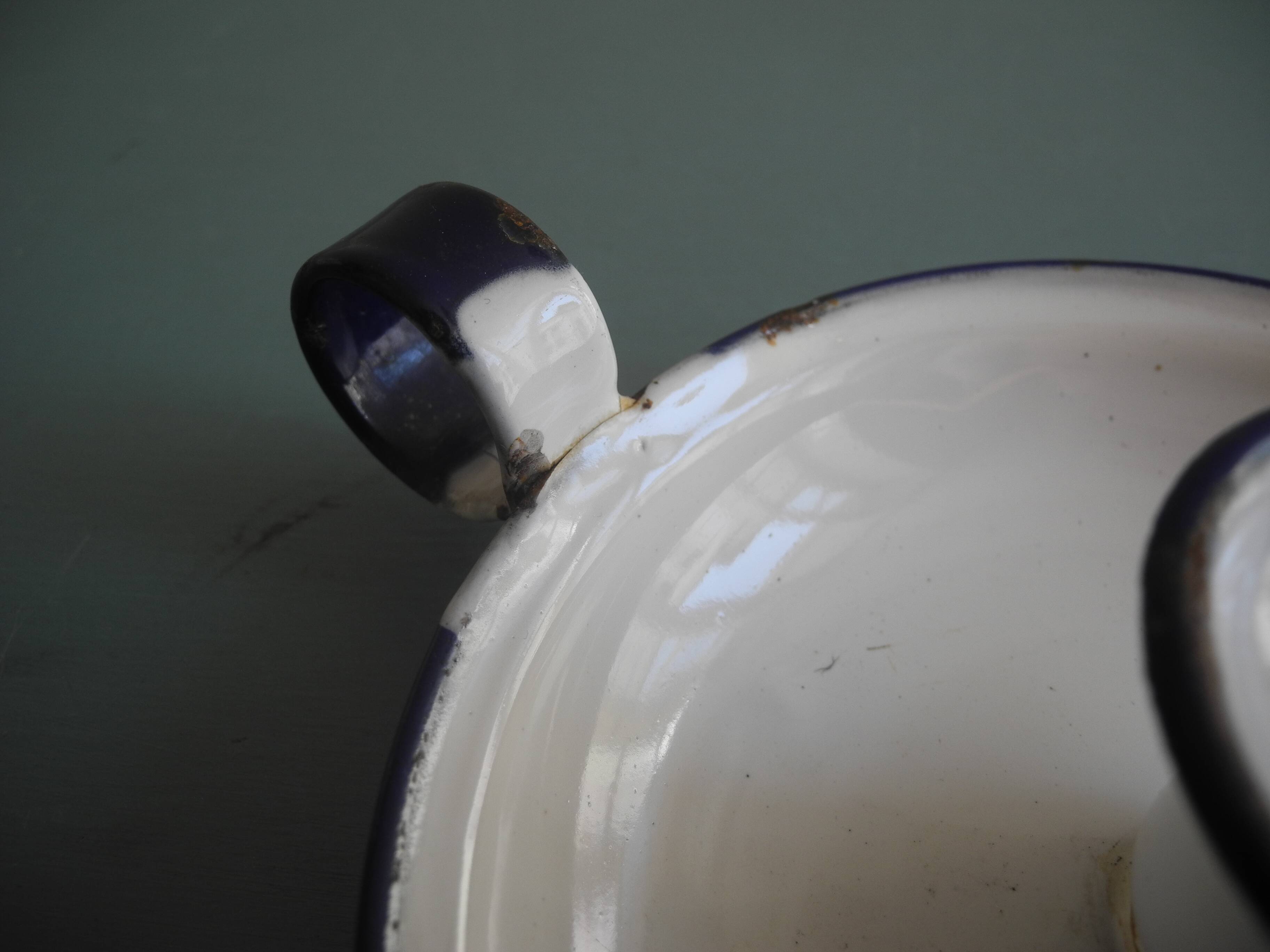 antique candlestick enamelled tin vintage candlestick Sweden