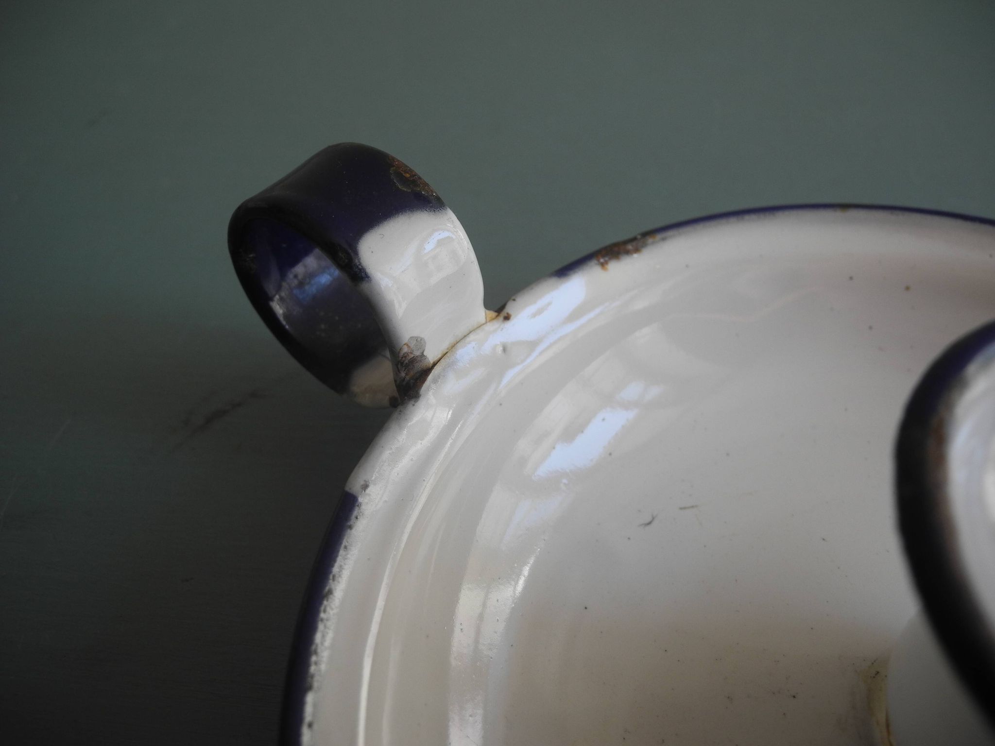 antique candlestick enamelled tin vintage candlestick Sweden