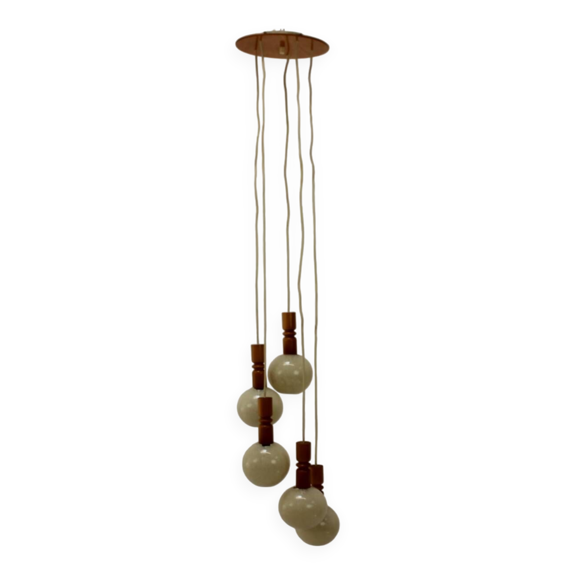 1970s Cascade Chandelier with Plastic Shades, Czechoslovakia