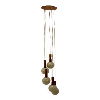 1970s Cascade Chandelier with Plastic Shades, Czechoslovakia